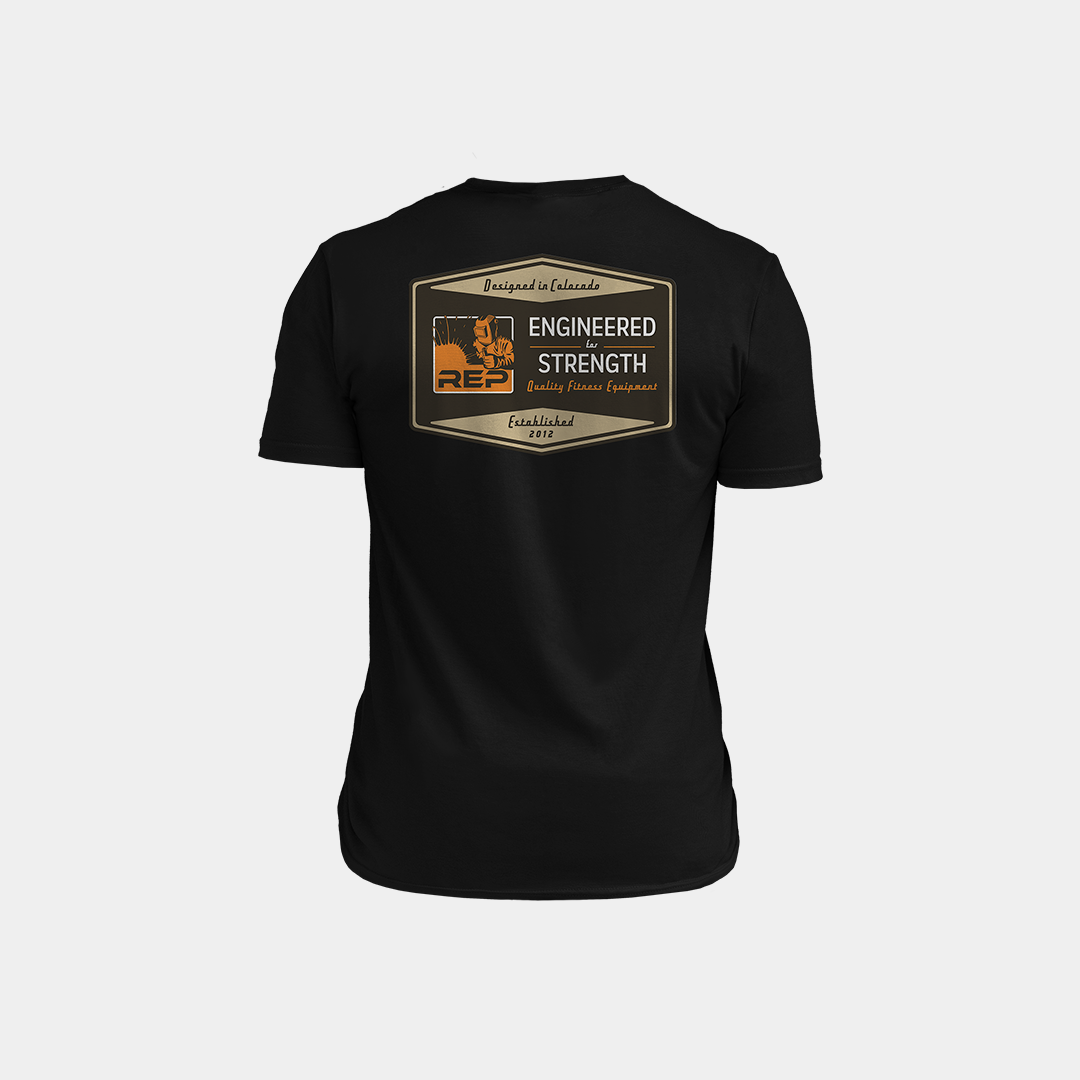 REP Men’s Engineered Tri-Blend Crew T-Shirt, Heather Black_Tan, Small – WEB